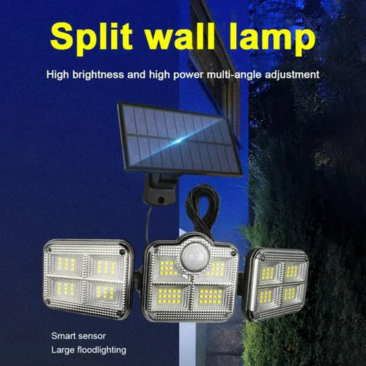 ADJUSTABLE 3 HEADS 122 LED SOLAR LIGHT