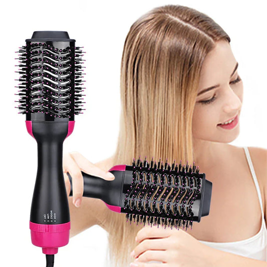 3-in-1 Hair Dryer, Straightener & Hair Curler Brush