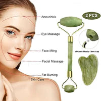 Jade Roller with Deep cut Gua Sha