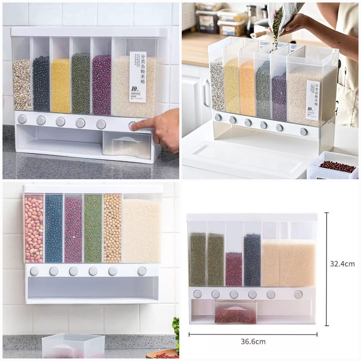 Grain Kitchen Organizer Wall Mounted